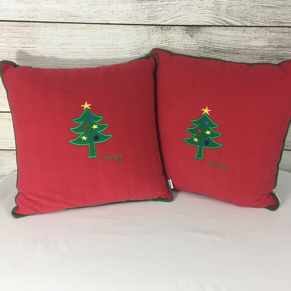 VTG Old Navy Christmas Y2K Millennial Red Pillows (set of 2) - Picture 1 of 5